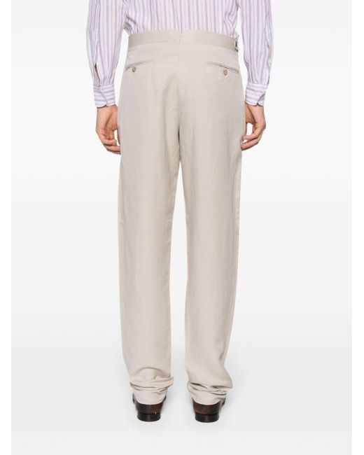 Canali Natural Adjuster Mid-rise Tapered Trousers for men