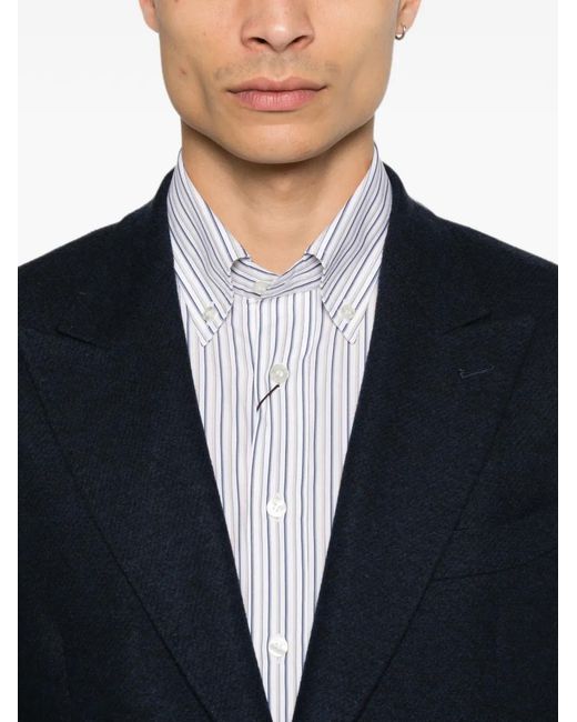 Etro Blue Peak-Lapels Single-Breasted Blazer for men