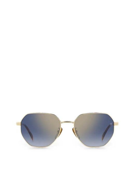David Beckham Blue Geometric-Frame Sunglasses for men