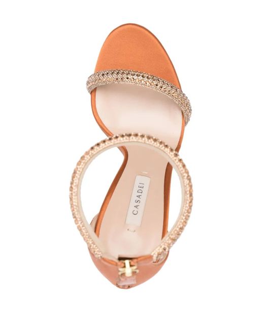 Casadei Metallic Scarlet Stratosphere 100Mm Leather Sandals
