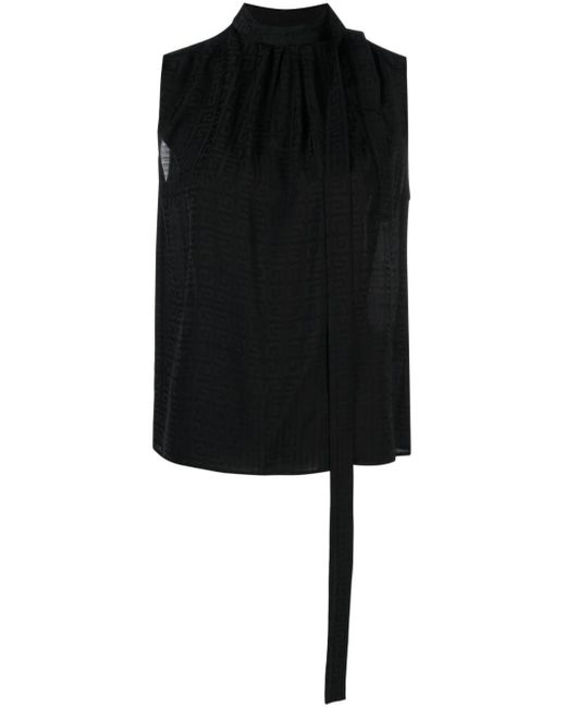 Givenchy Black Bluse mit 4G-Jacquardmuster