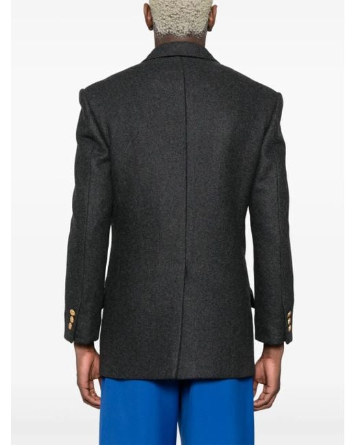 Gucci Gray Wool Double-breasted Jacket for men