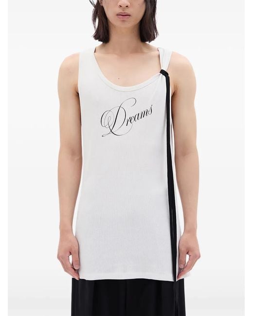 Ann Demeulemeester White Dreams Strap Tank Top for men