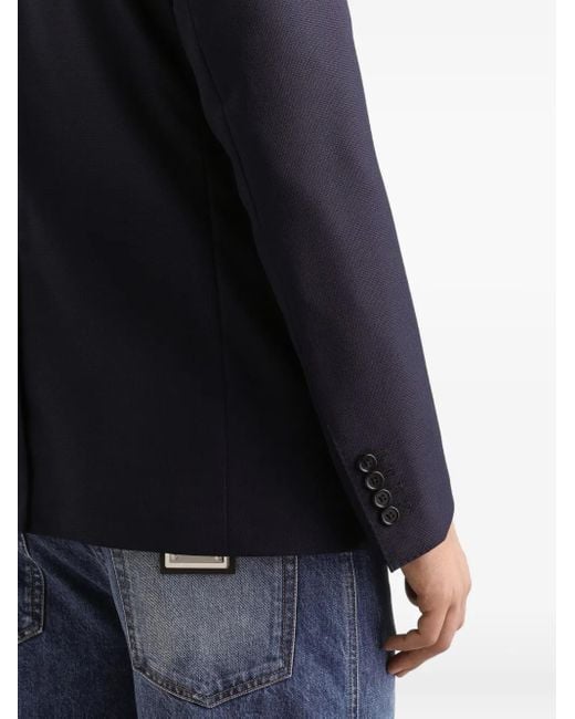 Dolce & Gabbana Blue Two-Button Wool Blazer for men
