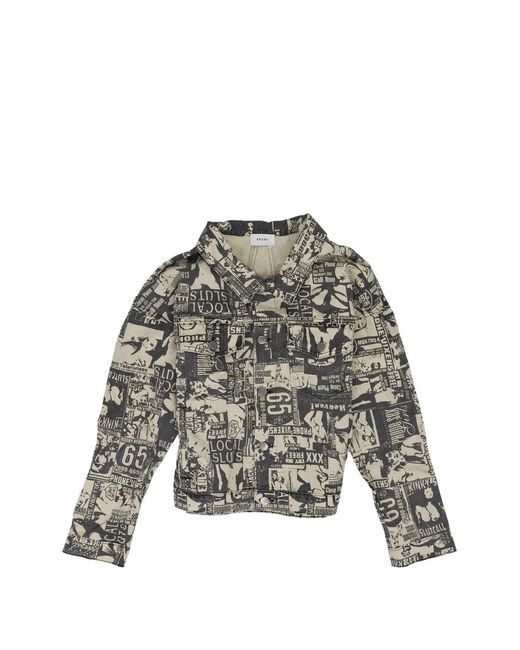 Rhude Natural Graphic-Print Denim Jacket for men