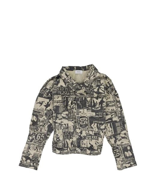 Rhude Natural Graphic-Print Denim Jacket for men