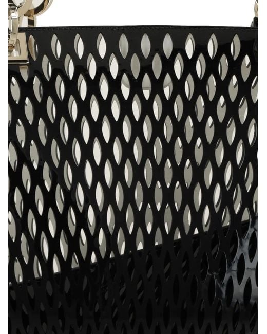 Tom Ford Black Sac Cabas En Cuir Verni À Découpes