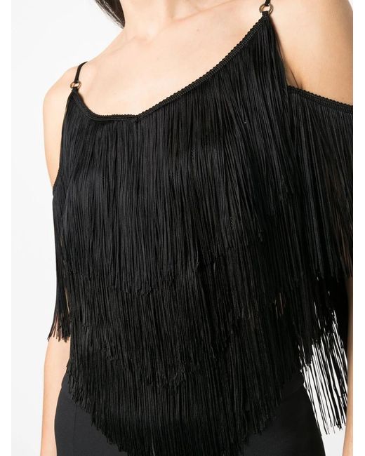 Pinko Black Giappone Fringe-Embellishment Blouse