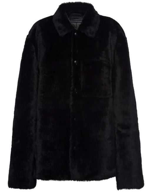 Prada Lammy Coat in het Black voor heren