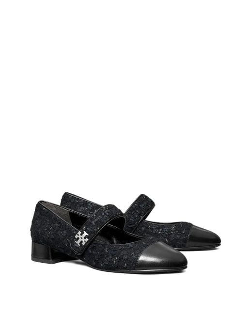 Tory Burch Black Cap-Toe Mary Jane