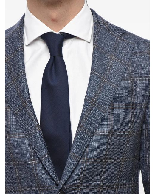 Corneliani Blue Check-Pattern Blazer for men