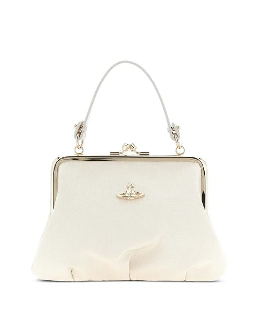 Vivienne Westwood White Granny Frame Orb Tote Bag