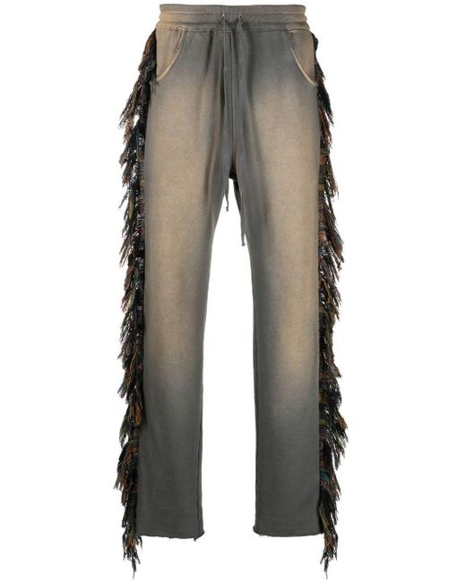 Alchemist Cotton Fringed-trim Track Pants in Grey (Gray) for Men | Lyst