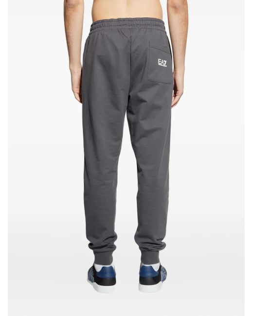 EA7 Gray Sweatpants With Printed Logo for men