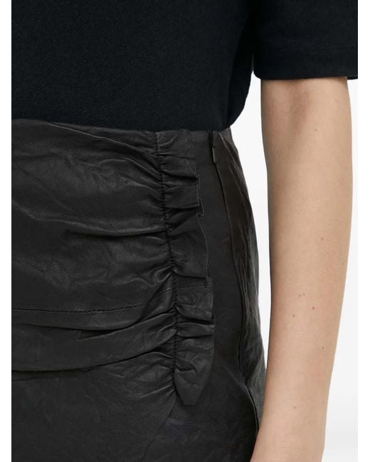 Day Birger et Mikkelsen Black Draped-Detail Mini Skirt