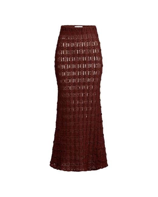 Silvia Tcherassi Purple Ciji Textured-Knit Maxi Skirt