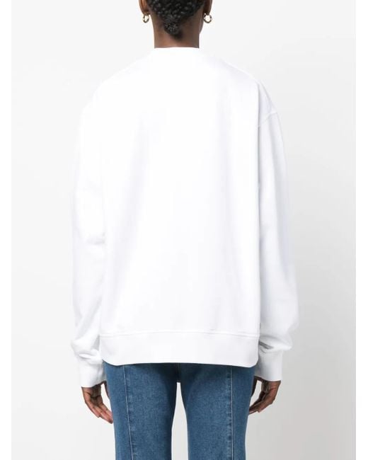DSquared² White Logo-Print Cotton Sweatshirt