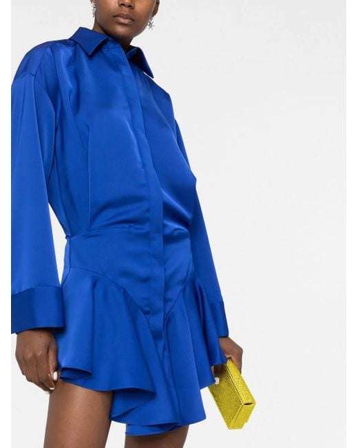 The Attico Blousejurk Met Ruches in het Blue