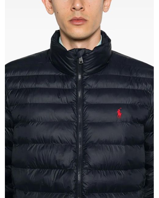 Polo Ralph Lauren Blue Polo Pony-Embroidery Padded Jacket for men