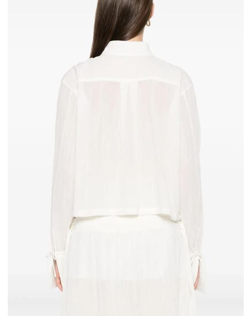 Totême White Drawstring-Hem Shirt