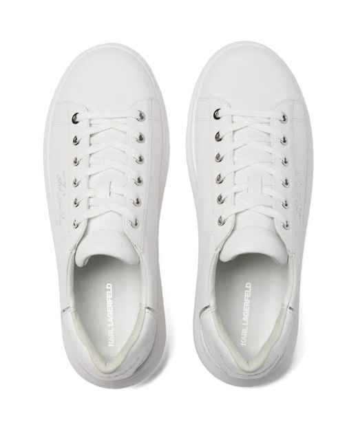 Karl Lagerfeld White Kapri Rhinestone Sneakers