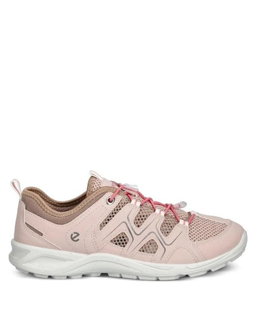 Ecco Pink Terracruise Mesh-Panelled Lace-Up Trainers