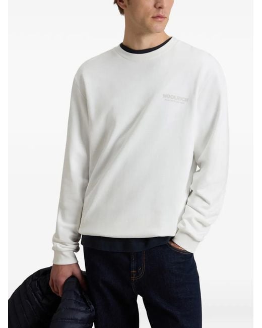 Woolrich Geribbelde Sweater Met Logo in het White voor heren