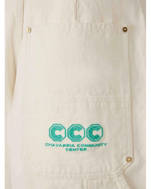 Willy Chavarria White Multi-Pockets Shorts for men