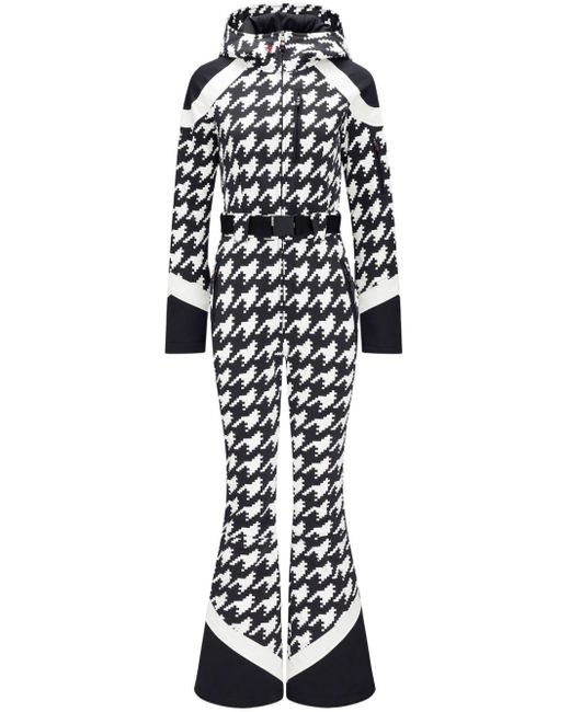 Perfect Moment White Allos Houndstooth-print Ski Suit