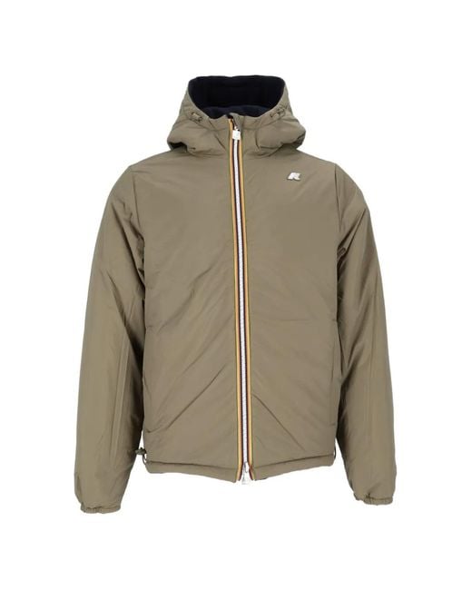 K-Way Blue Jack Spacer Reversible Hooded Jacket for men