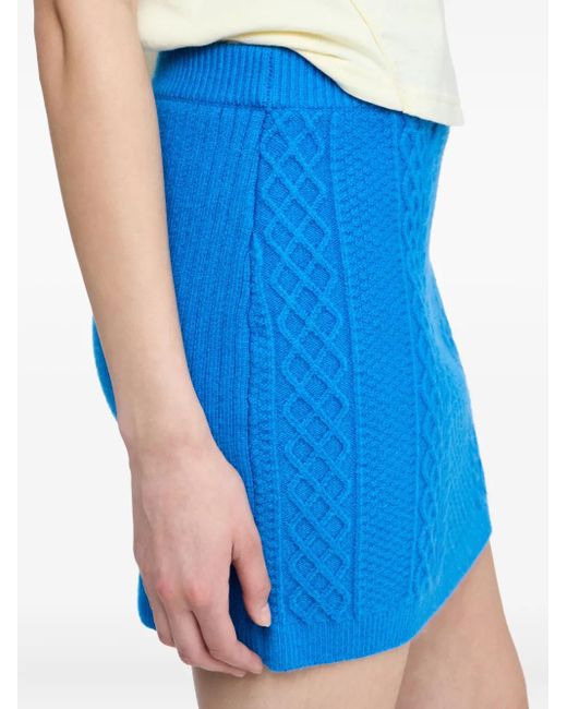 J.W. Anderson Blue Cable-Knit Mini Skirt