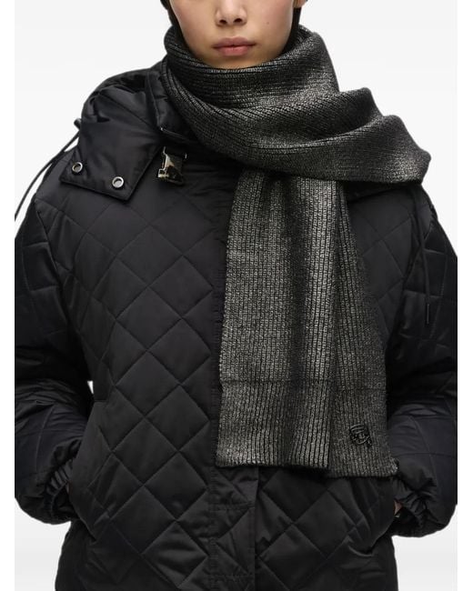 Karl Lagerfeld Black Ikon Beanie & Scarf Knit Gift Set