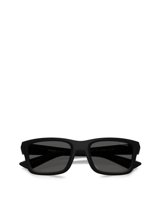 Prada Linea Rossa Black Rectangle Sunglasses for men