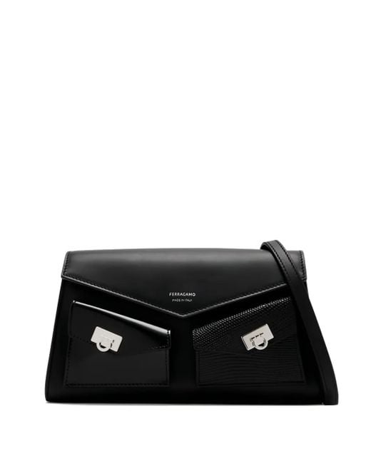 Ferragamo Hug マルチポケット ミニバッグ Black