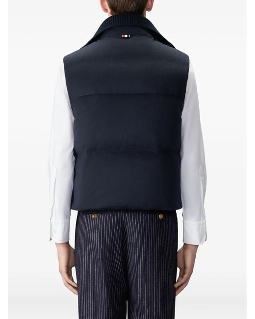 Thom Browne Blue Ripstop Down Filled Vest for men