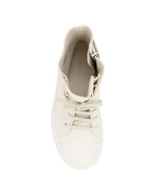 Rick Owens Natural Lace-Up Platform Sneakers for men
