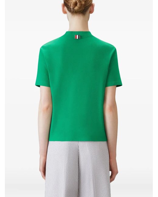 Thom Browne Green 4-Bar Stripe T-Shirt