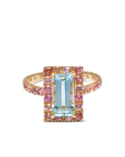 Yi Collection White 18K Candy Aquamarine And Tourmaline Ring