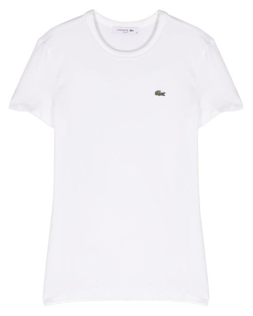 T-shirt à patch logo Lacoste en coloris White