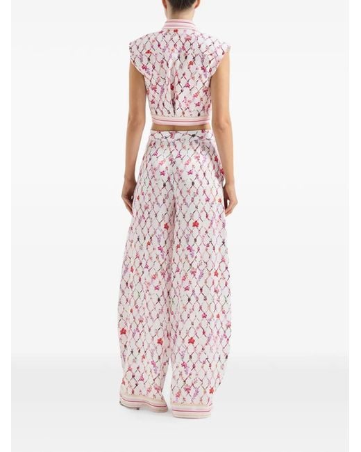 Genny Pink Floral Print Trousers