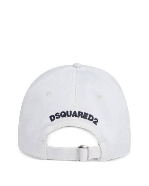 DSquared² White Cotton Iconique Baseball Cap for men