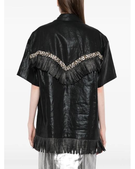 PENULTIMATE Black Fringe-Embellished Shirt