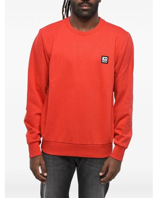 DIESEL Red Logo-Patch Sweatshirt for men