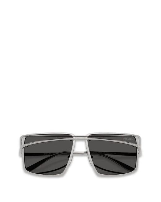 Prada Gray Oversized-Frame Sunglasses for men