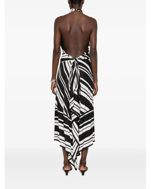 Brandon Maxwell White Marin Draped-Bodice Midi Dress