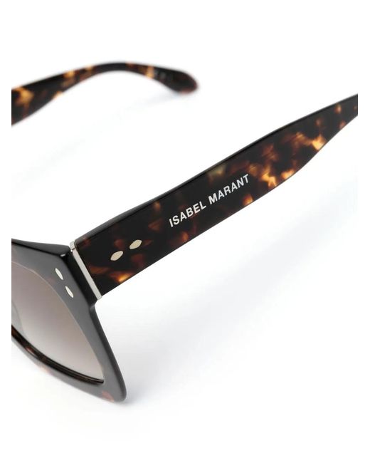 Isabel Marant Brown Tortoiseshell Square Frame Oversized Sunglasses