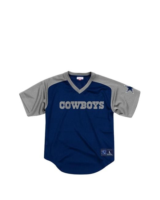 Mitchell & Ness Blue Dallas Cowboys Final Second V-Neck T-Shirt for men