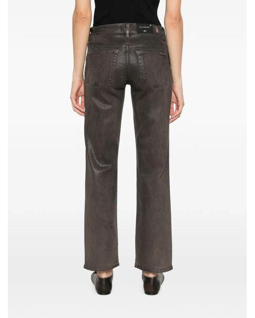 7 For All Mankind Gray Coated Jeans