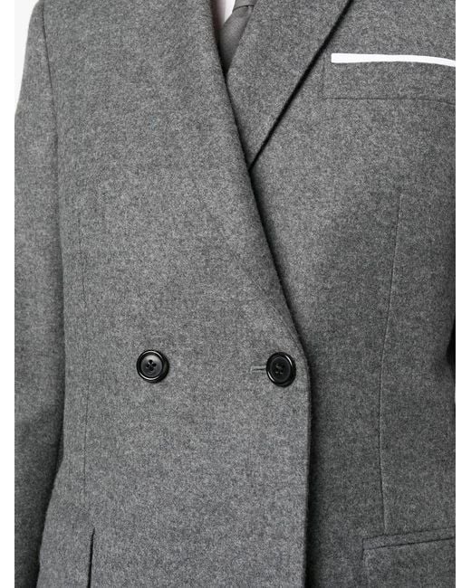 Thom Browne Gray Elongated Double-Breasted Blazer