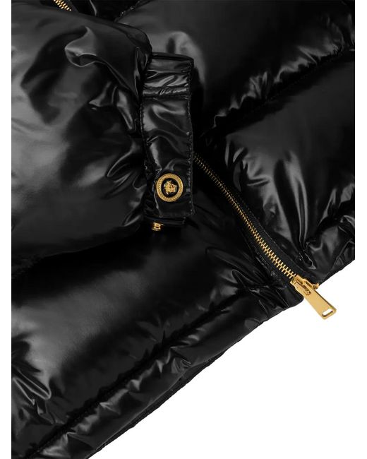 Versace Black Hooded Puffer Jacket for men